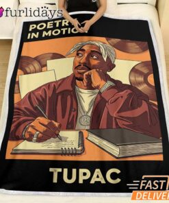 Tupac Poetry Motion Brown Blanket