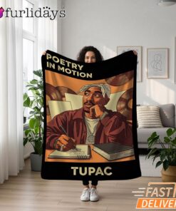 Tupac Poetry Motion Brown Blanket