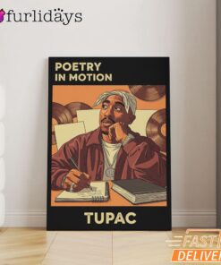 Tupac Poetry Motion Brown Canvas, Rap Lengends Poster