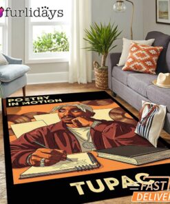 Tupac Poetry Motion Brown Rectangle Rug