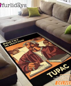 Tupac Poetry Motion Brown Rectangle Rug