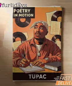 Tupac Poetry Motion Orange Blanket