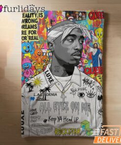 Tupac Real Vision Graffiti Blanket