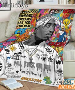 Tupac Real Vision Graffiti Blanket