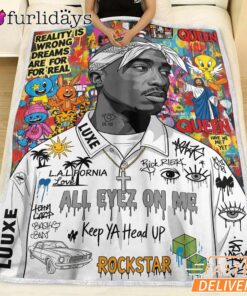 Tupac Real Vision Graffiti Blanket