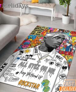Tupac Real Vision Graffiti Rectangle Rug
