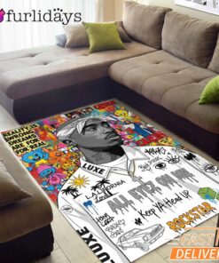 Tupac Real Vision Graffiti Rectangle Rug