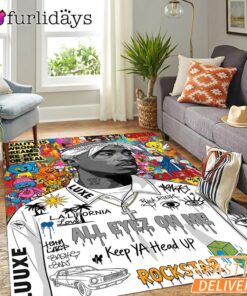 Tupac Real Vision Graffiti Rectangle Rug
