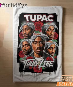 Tupac Roses Thug Life Blanket