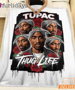 Tupac Roses Thug Life Blanket