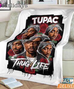 Tupac Roses Thug Life Blanket