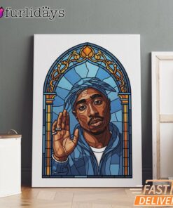 Tupac Saint Blessing Canvas, Rap Lengends Poster