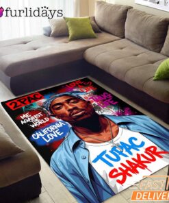 Tupac Shakur California Love Rectangle Rug