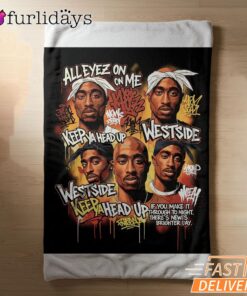 Tupac Shakur Colorful Graffiti Blanket