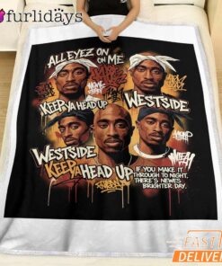 Tupac Shakur Colorful Graffiti Blanket