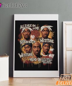 Tupac Shakur Colorful Graffiti Canvas, Rap Lengends Poster