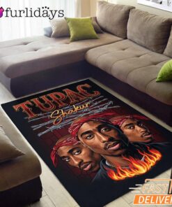 Tupac Shakur Group Portrait Rectangle Rug