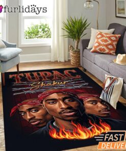 Tupac Shakur Group Portrait Rectangle Rug