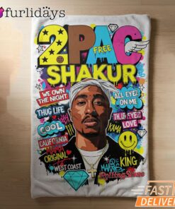 Tupac Shakur King Graffiti Blanket