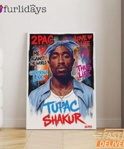 Tupac Shakur Pop Art Canvas, Rap Lengends Poster