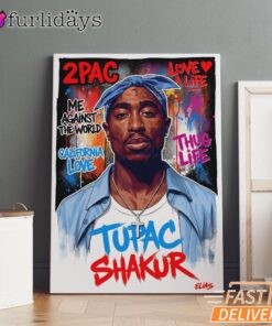 Tupac Shakur Pop Art Canvas, Rap Lengends Poster
