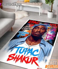 Tupac Shakur Pop Art Rectangle Rug