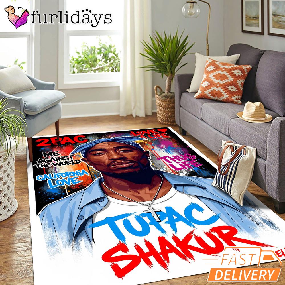 Tupac Shakur Pop Art Rectangle Rug Tupac Shakur Pop Art Rectangle Rug