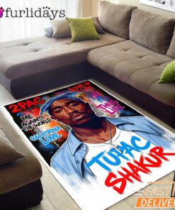 Tupac Shakur Pop Art Rectangle Rug