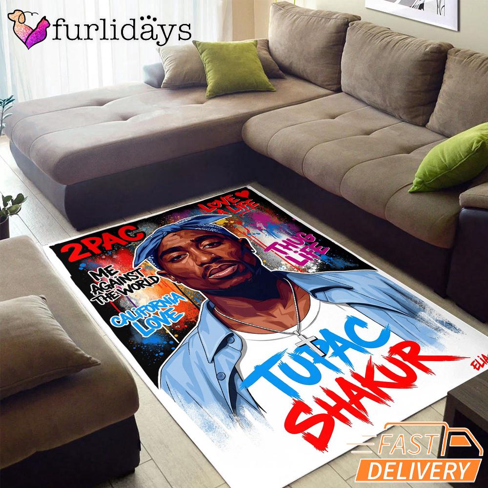Tupac Shakur Pop Art Rectangle Rug Tupac Shakur Pop Art Rectangle Rug