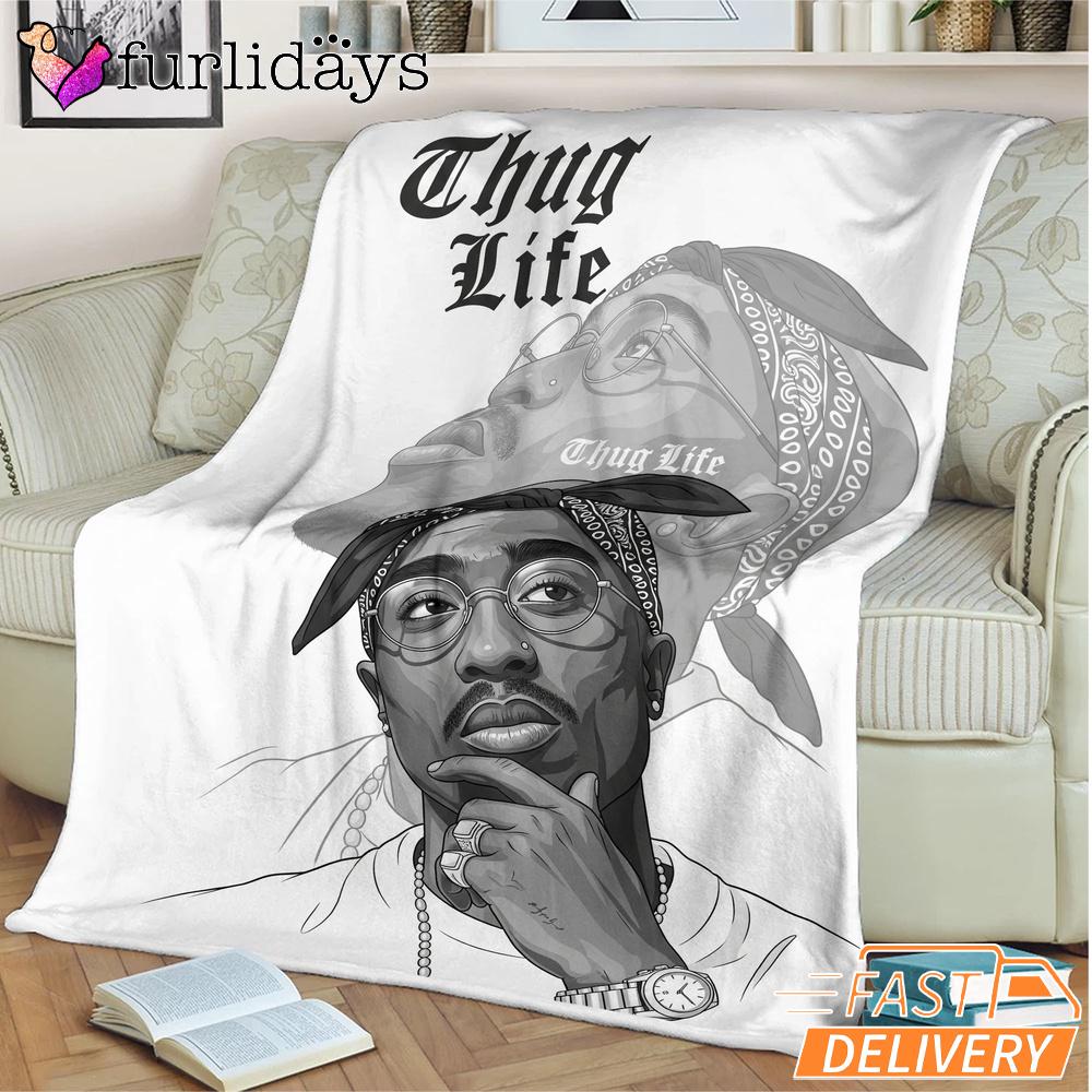 Tupac Thug Life Bandana Blanket Tupac Thug Life Bandana Blanket