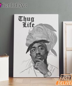 Tupac Thug Life Bandana Canvas, Rap Lengends Poster