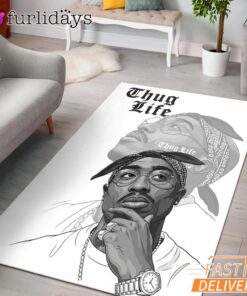 Tupac Thug Life Bandana Rectangle Rug