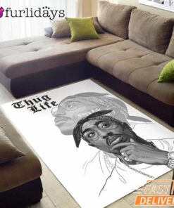Tupac Thug Life Bandana Rectangle Rug