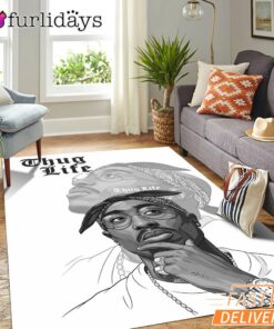 Tupac Thug Life Bandana Rectangle Rug