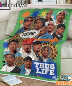 Tupac Thug Life Crew Graphic Blanket