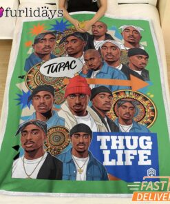Tupac Thug Life Crew Graphic Blanket