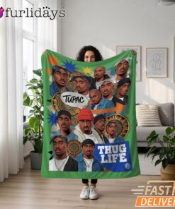 Tupac Thug Life Crew Graphic Blanket