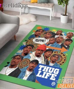 Tupac Thug Life Crew Graphic Rectangle Rug
