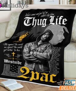 Tupac Thug Life Cross Blanket