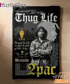 Tupac Thug Life Cross Blanket