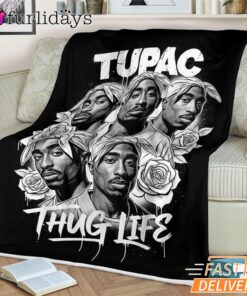 Tupac Thug Life Group Collage Blanket