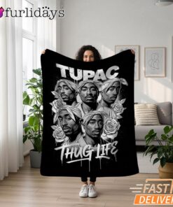 Tupac Thug Life Group Collage Blanket