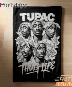 Tupac Thug Life Group Collage Blanket