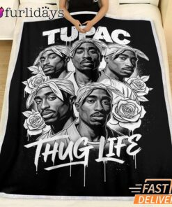 Tupac Thug Life Group Collage Blanket