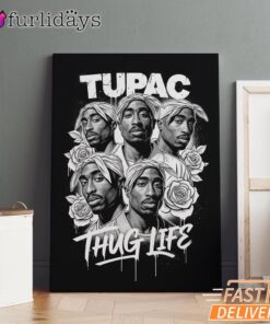 Tupac Thug Life Group Collage Canvas, Rap Lengends Poster