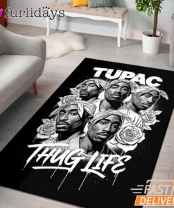 Tupac Thug Life Group Collage Rectangle Rug