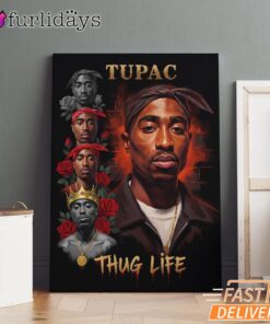 Tupac Thug Life Legendary Rap Canvas, Rap Lengends Poster