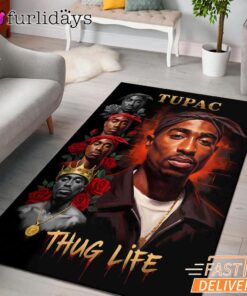 Tupac Thug Life Legendary Rap Rectangle Rug