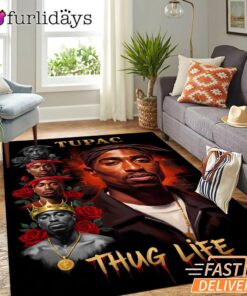 Tupac Thug Life Legendary Rap Rectangle Rug