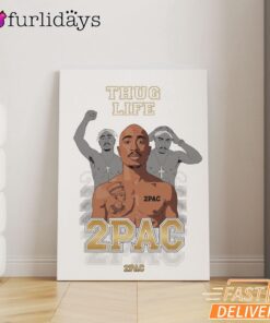 Tupac Thug Life Outlaw Canvas, Rap Lengends Poster